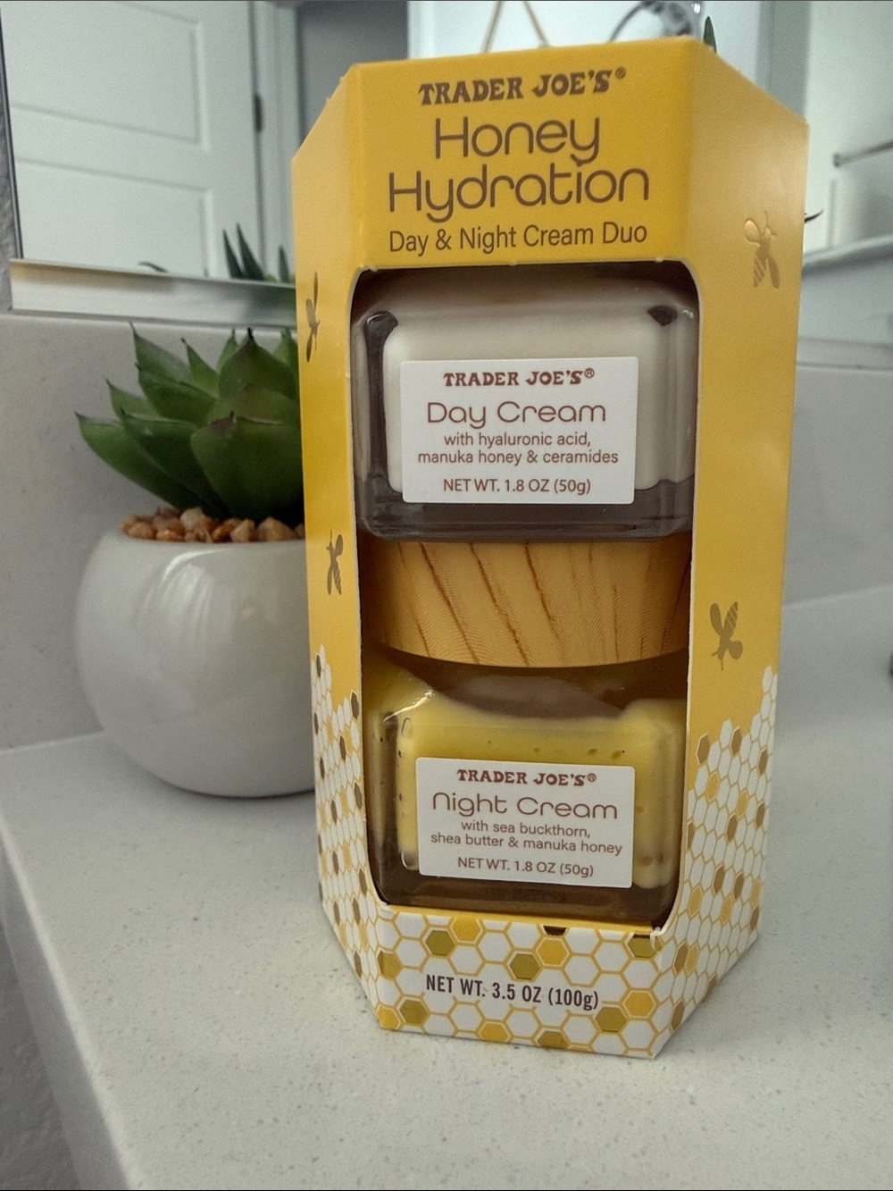 Trader Joe's Honey Hydration Day & Night Cream Duo - Yellow